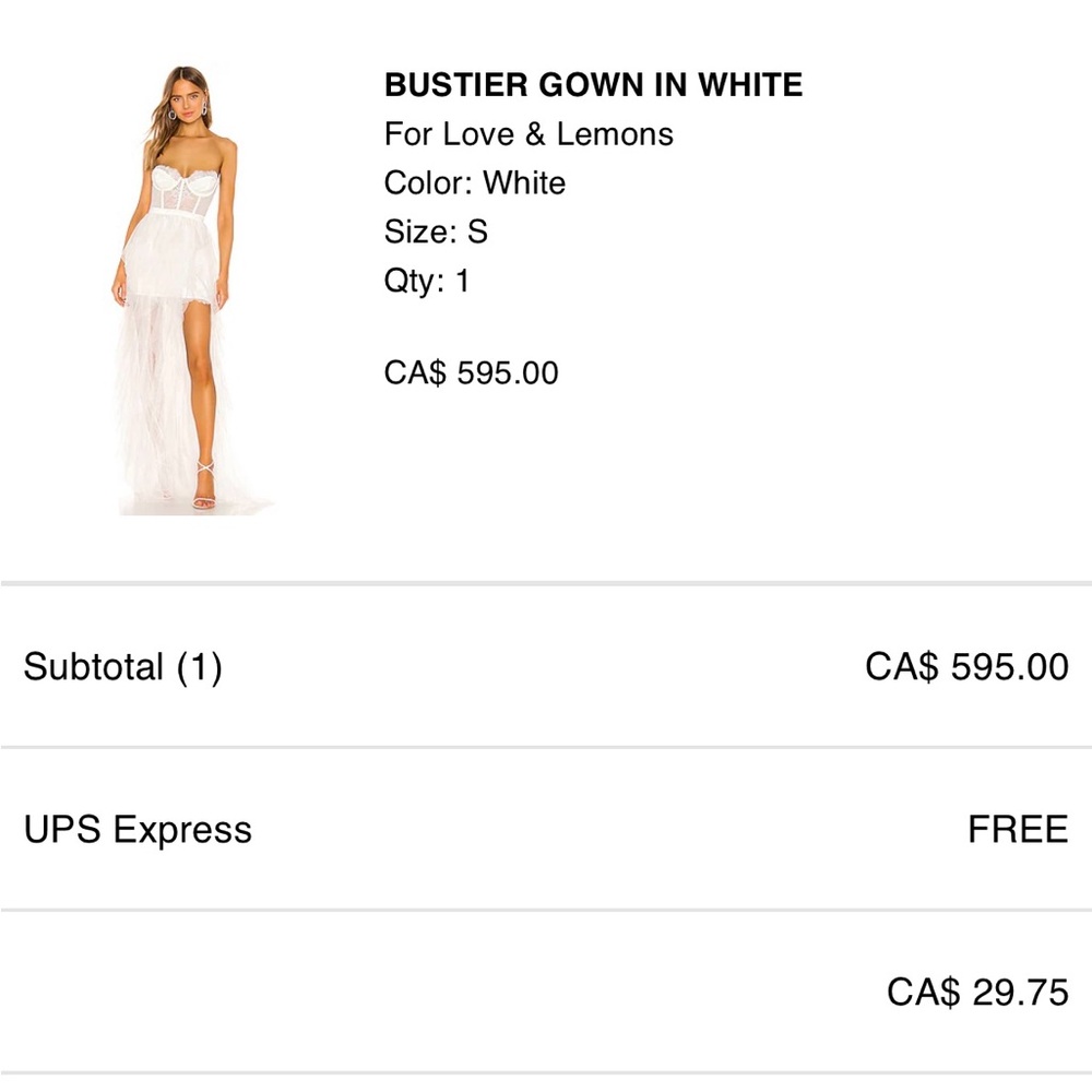 For Love And Lemons White Bustier Gown - Picture 4 of 4